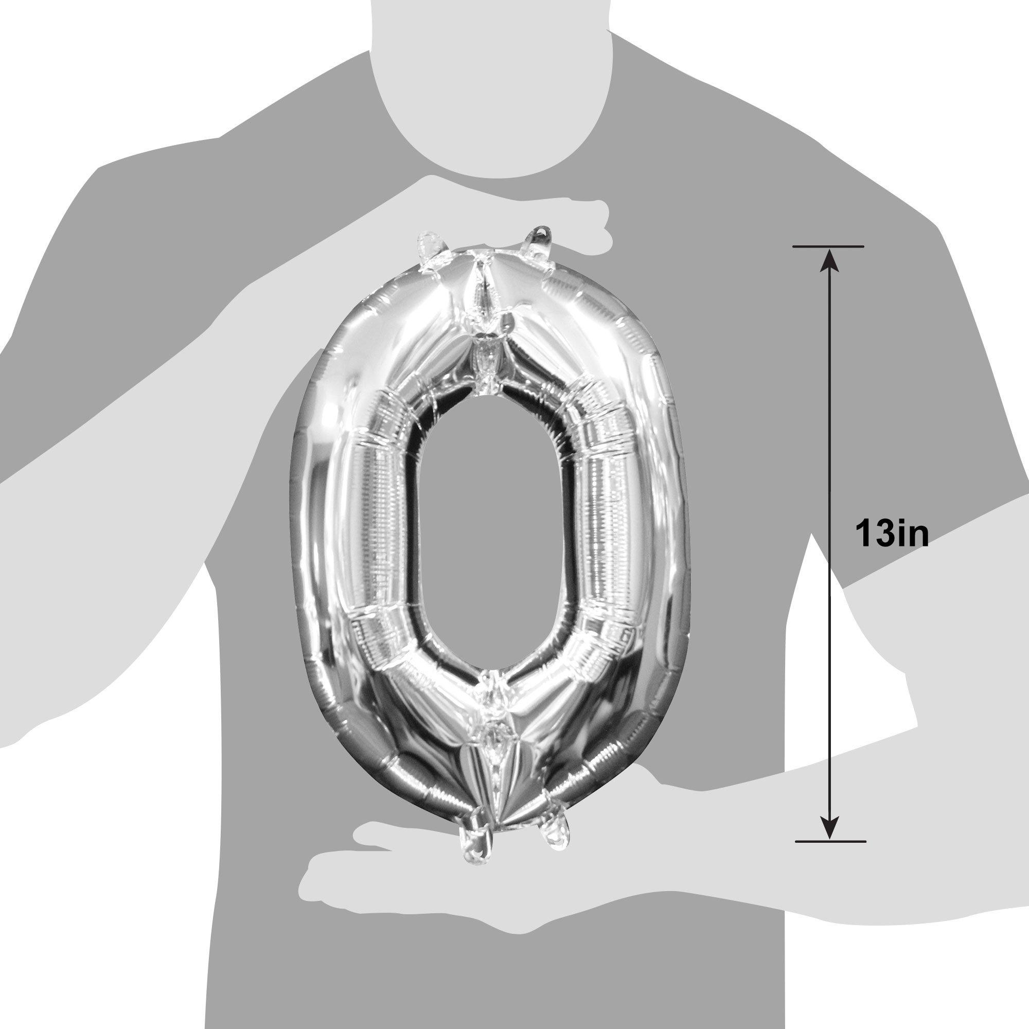 13in Air-Filled Silver Number Balloon (0)